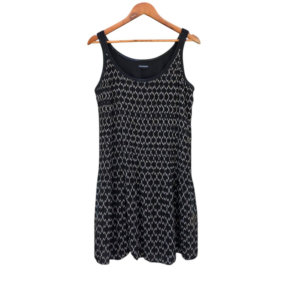 Club Monaco Pleated Resort Tank Dress Black Size Mediium